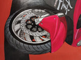 HayaBusa Hand Painted Poster Suzuki Cyles Motorcycle 2014 26x21.5 Original Art