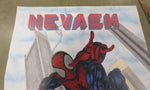 Flying Spiderman City Nevaeh Hand Painted Drawing Poster Paint Pen Crayon Art