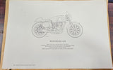 VTG 1969 Matchless G50 Kay Prints 13 1/2" x 20" Lithographic Print Poster