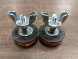 LICENSE PLATE BOLTS Amber MINI REFLECTORS Wingnut Motorcycle Harley Honda Bobber
