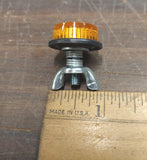 LICENSE PLATE BOLTS Amber MINI REFLECTORS Wingnut Motorcycle Harley Honda Bobber