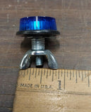 LICENSE PLATE BOLTS BLUE MINI REFLECTORS Wingnut Motorcycle Harley Honda Bobber
