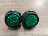 LICENSE PLATE BOLTS GREEN MINI REFLECTORS Wingnut Motorcycle Harley Honda Bobber