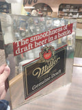 vintage miller high life genuine draft mirror no frame garage 13x13 wall sign