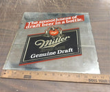 vintage miller high life genuine draft mirror no frame garage 13x13 wall sign