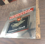 vintage miller high life genuine draft mirror no frame garage 13x13 wall sign