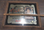 VTG Coca-Cola Wood Framed Advertisement 5 Cent Mirror Wall Art Picture 19x23