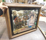 VTG Coca-Cola Wood Framed Advertisement 5 Cent Mirror Wall Art Picture 19x23