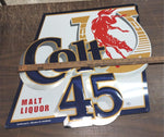 Colt 45 Malt Liquor Sign Tin Breweriana Man Cave Garage Bar Beer 22x22