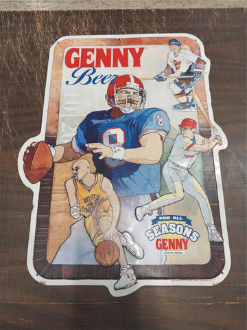 Genny Beer Metal Sign All Seasons Football Breweriana Baseball Hockey Basketball