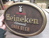 Vintage Imported Heineken Special Dark Beer Sign 13x10 Man Cave Garage Bar