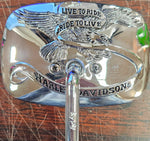 NOS Live to Ride Long Stem Chrome Mirror Eagle Iron Harley OEM Left