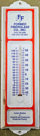 VTG Formed Fiberglass CO Pittsburgh PA Thermometer Advertising Sign Tin!