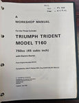1975 Triumph Trident T160 Electric Start Factor Workshop Manual