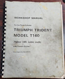 Service Manual T160 Triumph Trident Motorcycle Electric Start