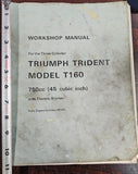 Service Manual T160 Triumph Trident Motorcycle Electric Start
