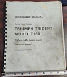 Service Manual T160 Triumph Trident Motorcycle Electric Start