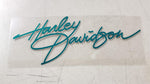 Cursive Harley-Davidson Fuel Gas Tank Stickers Decals Emblems Pair XL Sportster