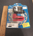 Disc Brake Lock Rotor Red w/Bracket Security Key 81-95415 Motorcycle