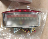 Classic Cat Eye LED Chrome Taillight EMGO 62-21622 12 Volt Red Lens Harley