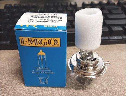 EMGO 48-67701 Halogen Bulb H4 12V/100/90W P43T Replacement Headlight Motorcycle