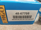 48-67005 EMGO Neon Blue H4 23v 60/55W Headlight Single Motorcycle NOS Light Bulb