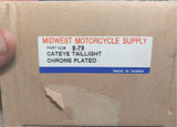 Mid-West Motorcycle 8-79 Cat Eye Taillight Red Lens Chrome Plated Chopper Bobber
