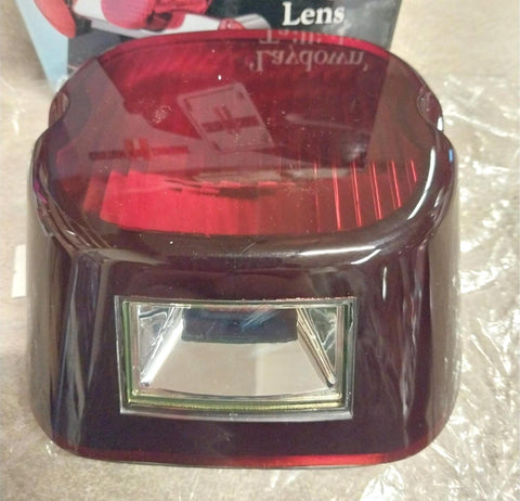 627384 Red Black Out Laydown Style Taillight Lens 2003^ Custom Chrome Harley NOS