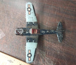 VTG Hubley Kiddie Toy WW2 Fighter Bomber Airplane Die Cast Working Landing