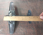 VTG Hubley Kiddie Toy WW2 Fighter Bomber Airplane Die Cast Working Landing