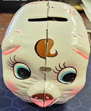 VTG Tin Lithograph 5" Piggy Bank Miknui Wind Up Made in Japan