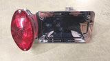 Side Mount License Plate Frame Cat Eye Red Lens Taillight Axle Chrome Taillamp