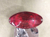 Side Mount License Plate Frame Cat Eye Red Lens Taillight Axle Chrome Taillamp