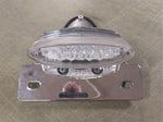Cafe Racer LED Taillight License Plate Bracket Bobber Chopper Chrome Clear Lens