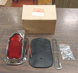 Chrome JC Liang Tombstone Harley Chopper License Plate Bracket Taillight TS 1C