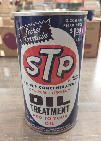 Vintage 1960 STP Oil Treatment Pure Petroleum 15 Oz Cars Trucks Tractors Bike