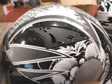 1Storm Full Face Helmet Booster Black White Grey Skulls Motorcycle Street Bike