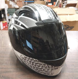 1Storm Full Face Helmet Booster Black White Grey Skulls Motorcycle Street Bike