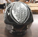 1Storm Full Face Helmet Booster Black White Grey Skulls Motorcycle Street Bike