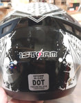 1Storm Full Face Helmet Booster Black White Grey Skulls Motorcycle Street Bike