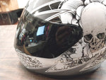 1Storm Full Face Helmet Booster Black White Grey Skulls Motorcycle Street Bike