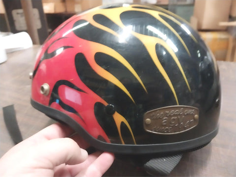 AGV The Real One 1947 Thunder Helmet Made In Italy Flames Red Orange Yellow Used