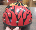 AGV The Real One 1947 Thunder Helmet Made In Italy Flames Red Orange Yellow Used