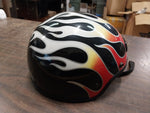 VTG Bieffe Half Motorcycle Helmet Black w/ Flames GR1000 Small DOT Vented