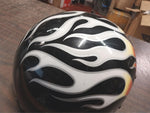 VTG Bieffe Half Motorcycle Helmet Black w/ Flames GR1000 Small DOT Vented