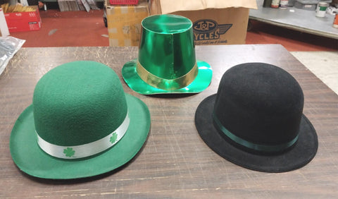St. Patrick Day Top Hats Green Black Gold Bundle of 3 Costumes Shamrocks Irish