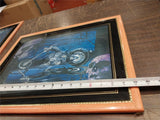 Greg Smith Custom Hardtail Motorcycle Framed Skull Picture Harley Chopper 20x16