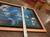 Greg Smith Custom Hardtail Motorcycle Framed Skull Picture Harley Chopper 20x16