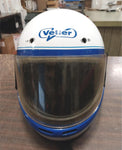 Vetter Rogue Bell Dot Blue White Vintage Motorcycle Helmet Visor Full Face Vent