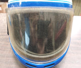 Vetter Rogue Bell Dot Blue White Vintage Motorcycle Helmet Visor Full Face Vent
